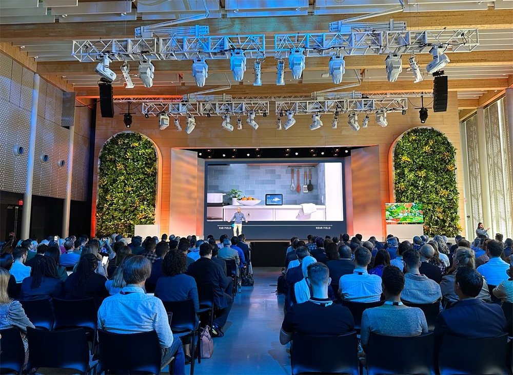 A speaker addressing an audience